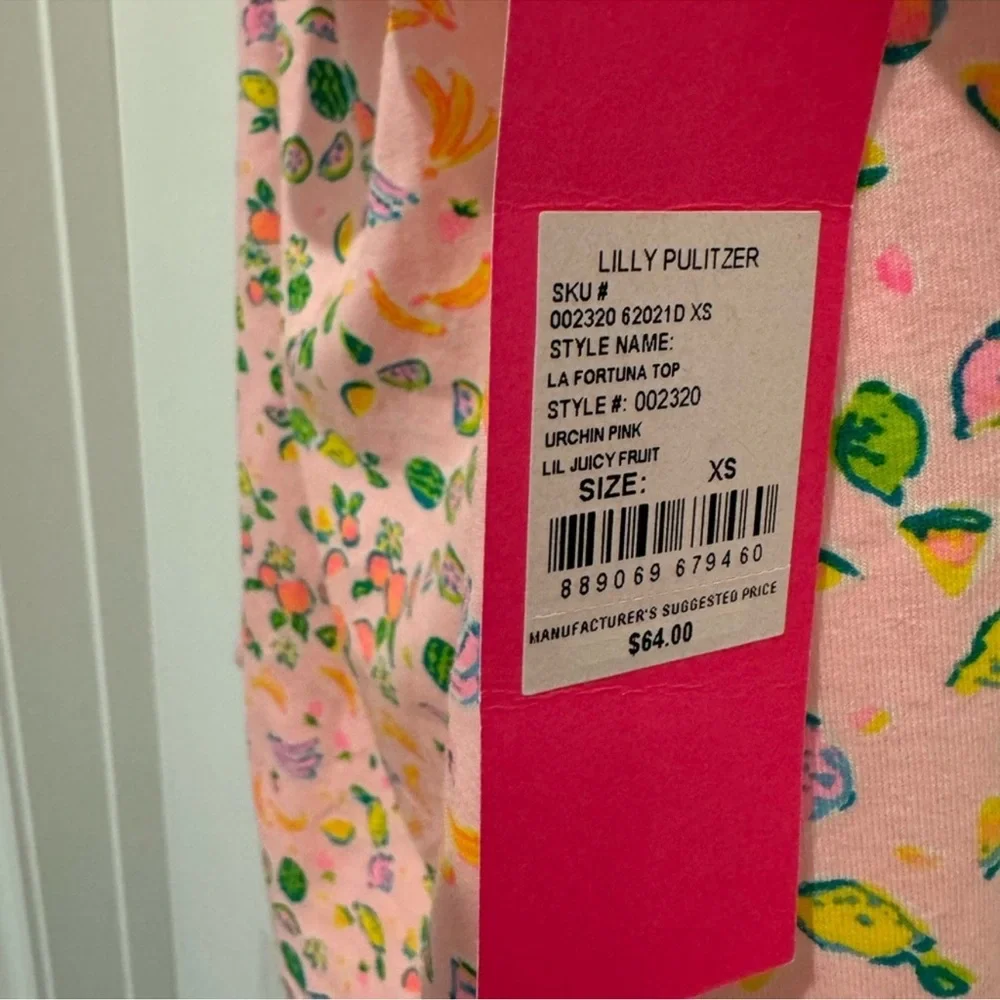 Lilly Pulitzer LA FORTUNA TOP LIL JUICY FRUIT Off-Shoulder Top Size XS